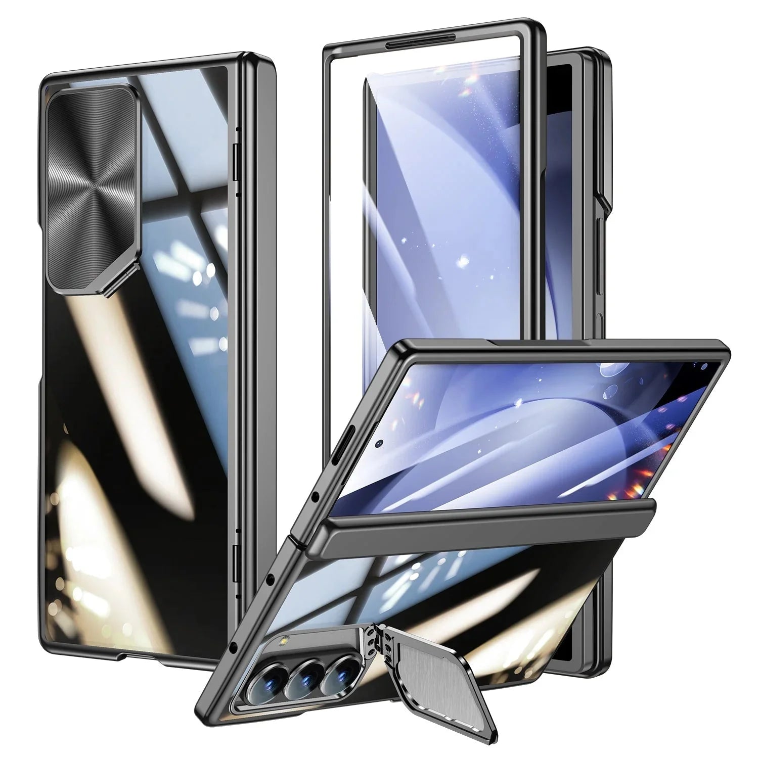Clear Camera Cover Kickstand Case For Samsung Z Fold 7-4