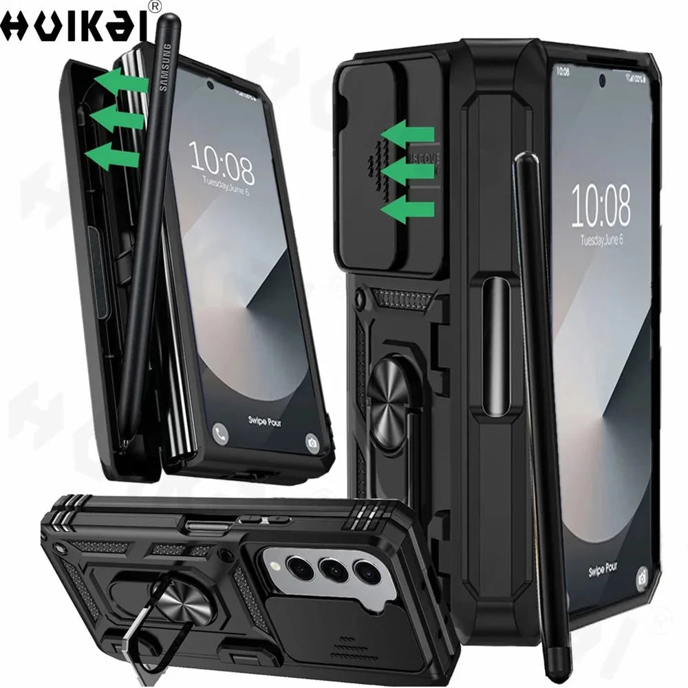 Extreme Shockproof Ring Stand Cam Slide Case For Samsung Z Fold 7-4