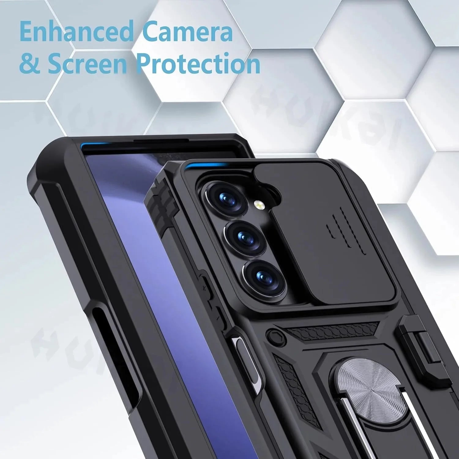 Extreme Shockproof Ring Stand Cam Slide Case For Samsung Z Fold 7-4
