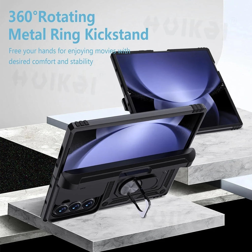 Extreme Shockproof Ring Stand Cam Slide Case For Samsung Z Fold 7-4
