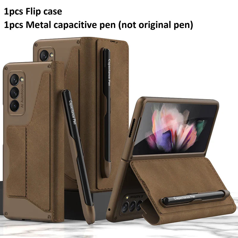Armor Leather Wallet With Pen Slot Z Fold 7-3