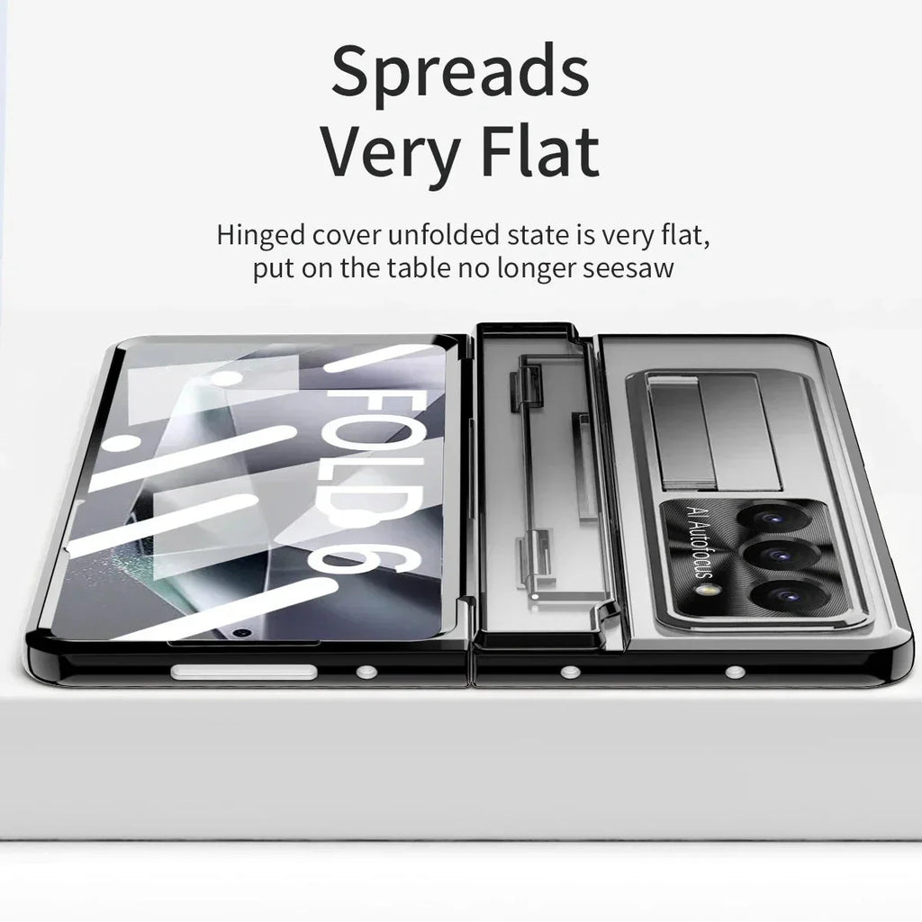 Hinge Wireless Transparent Kickstand Case For Samsung Z Fold 7/ 6 / 5 / 4