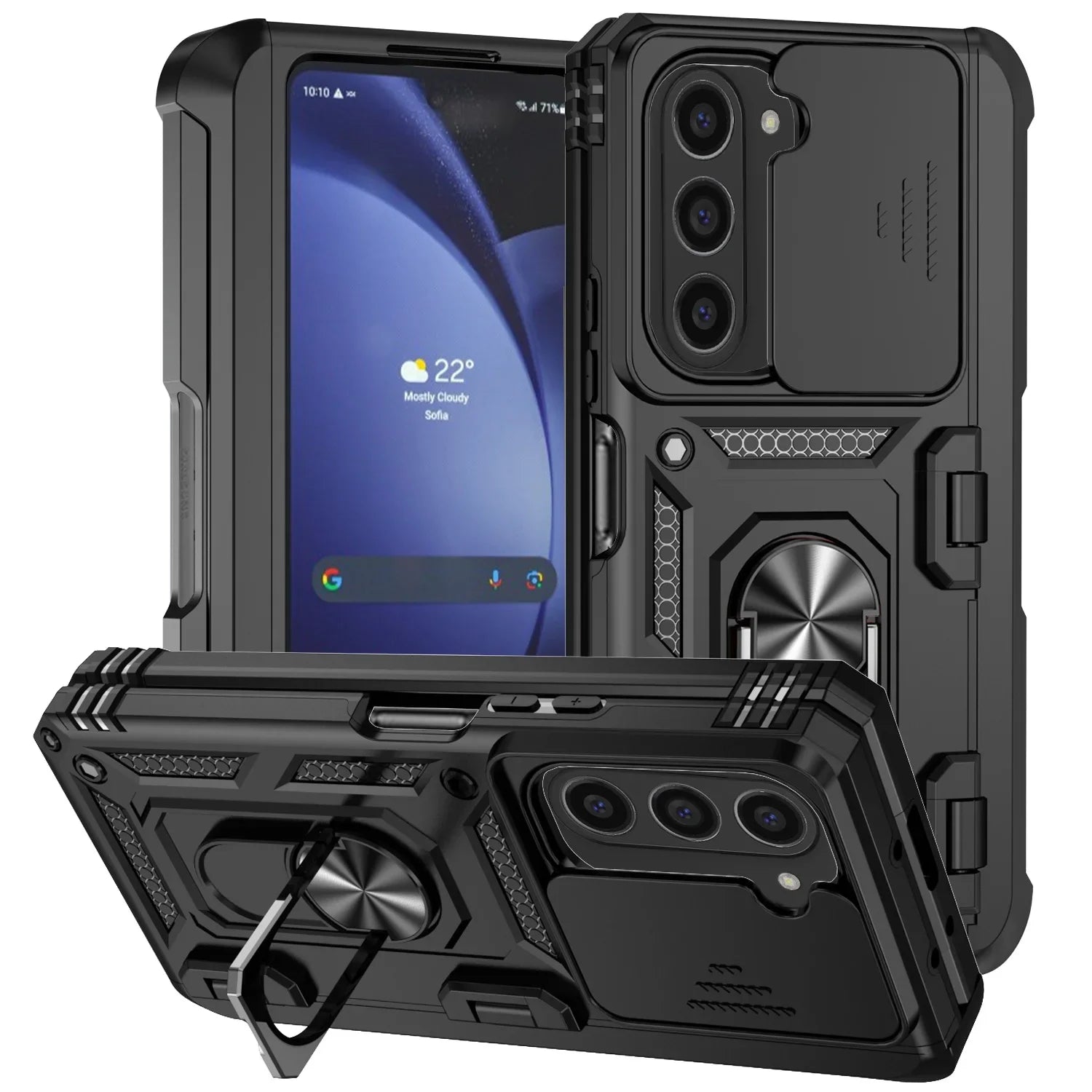 Extreme Shockproof Ring Stand Cam Slide Case For Samsung Z Fold 7-4