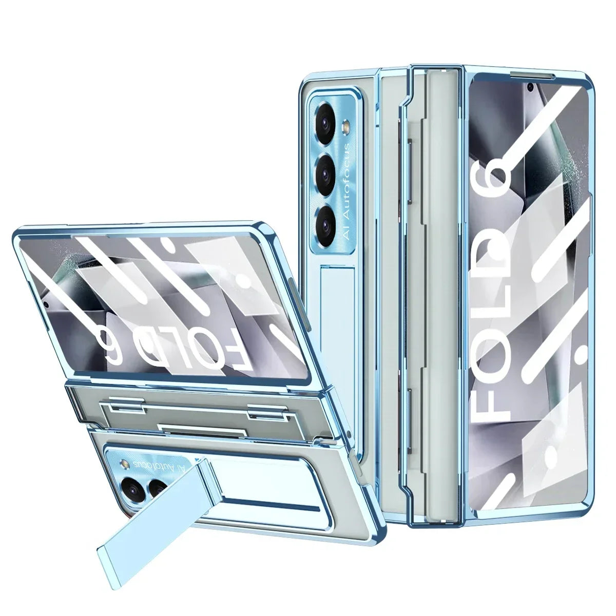 Hinge Wireless Transparent Kickstand Case For Samsung Z Fold 7/ 6 / 5 / 4