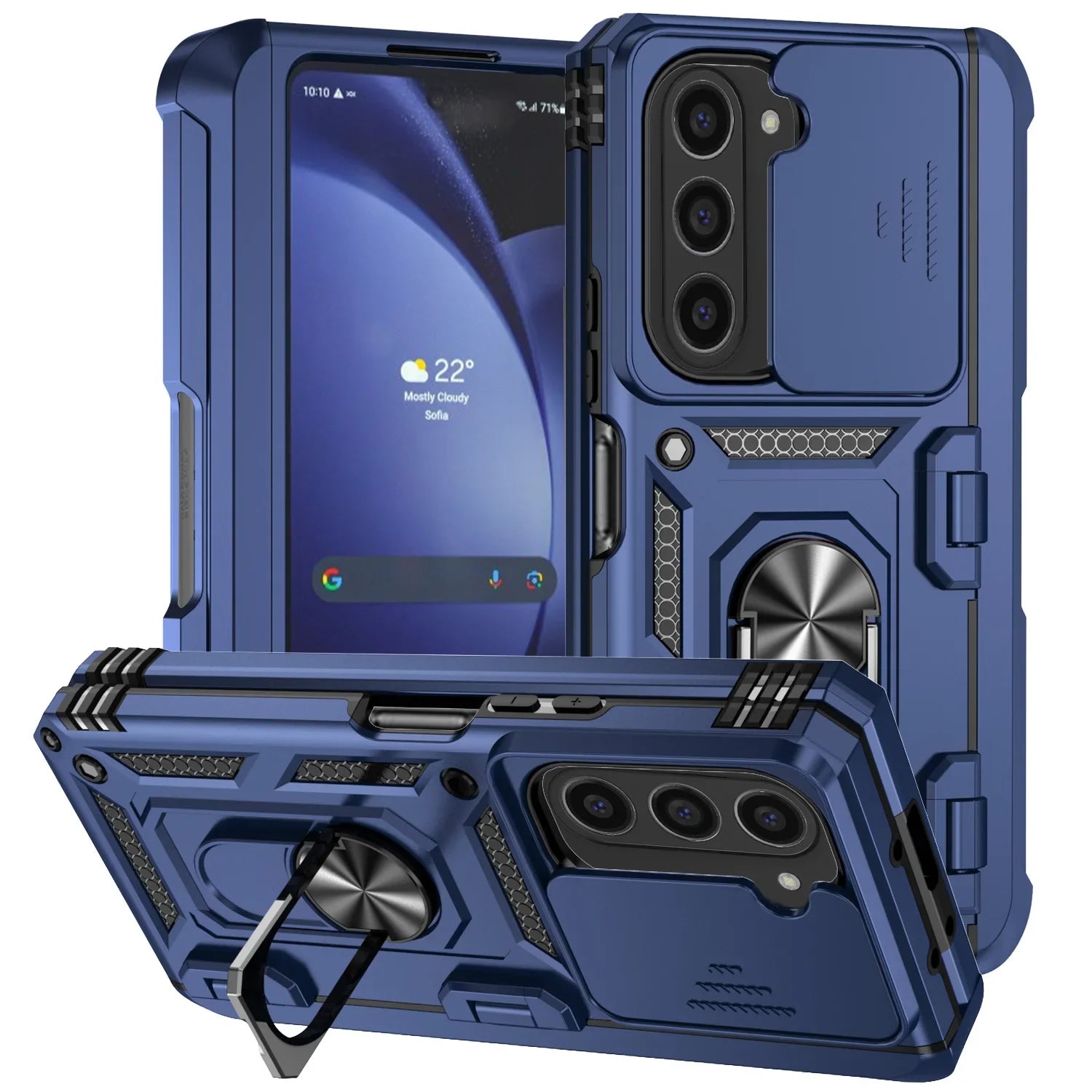 Extreme Shockproof Ring Stand Cam Slide Case For Samsung Z Fold 7-4