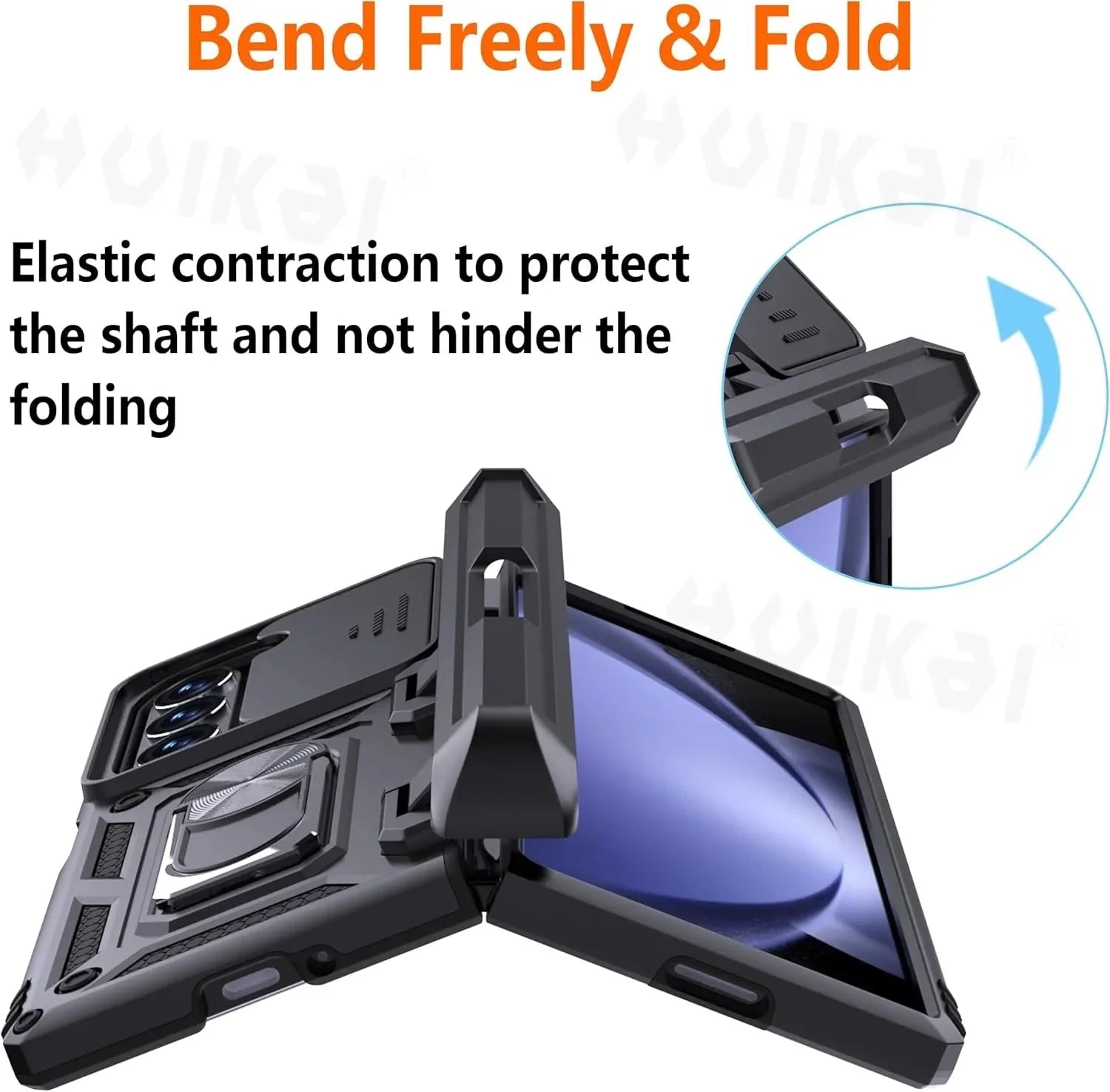 Extreme Shockproof Ring Stand Cam Slide Case For Samsung Z Fold 7-4