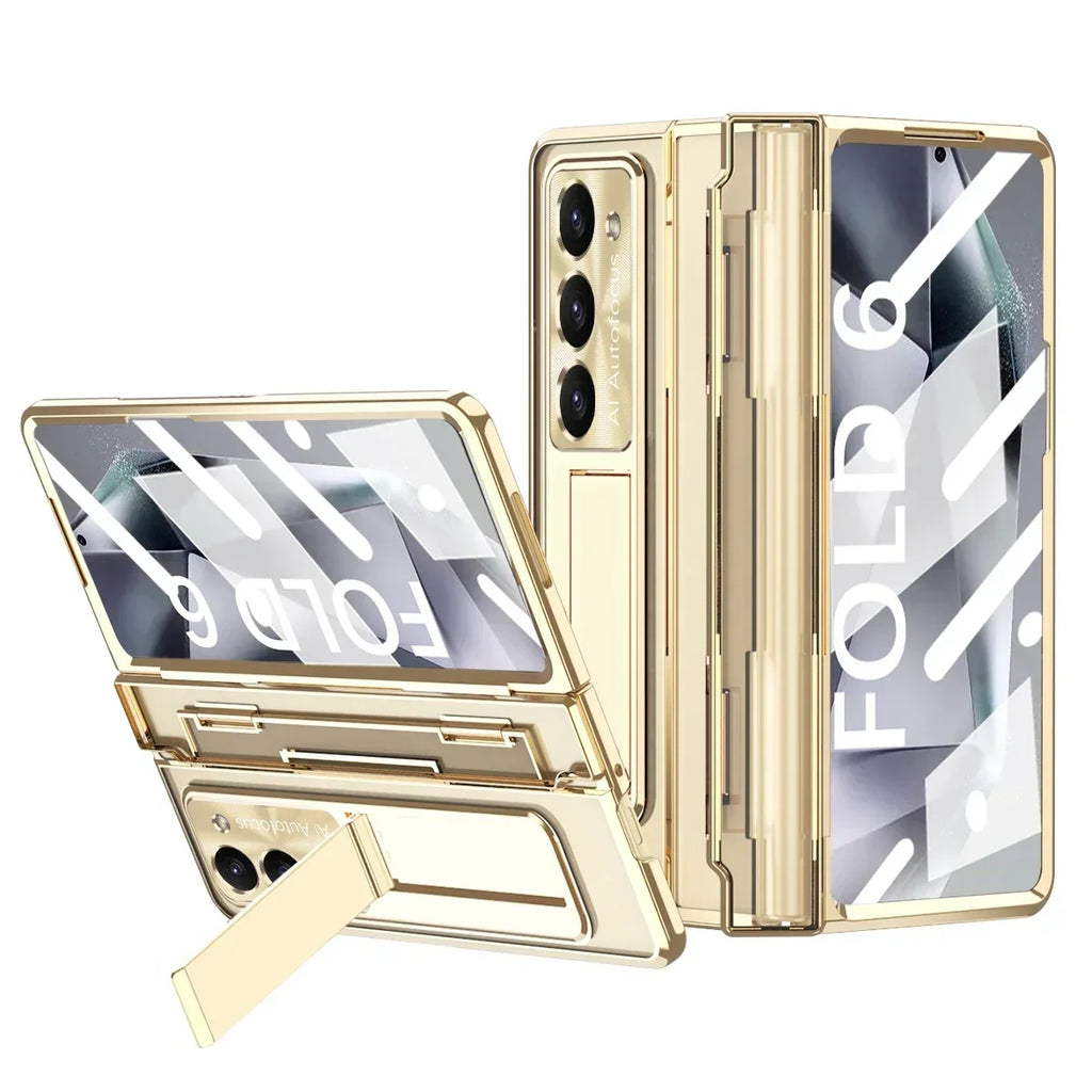 Hinge Wireless Transparent Kickstand Case For Samsung Z Fold 7/ 6 / 5 / 4
