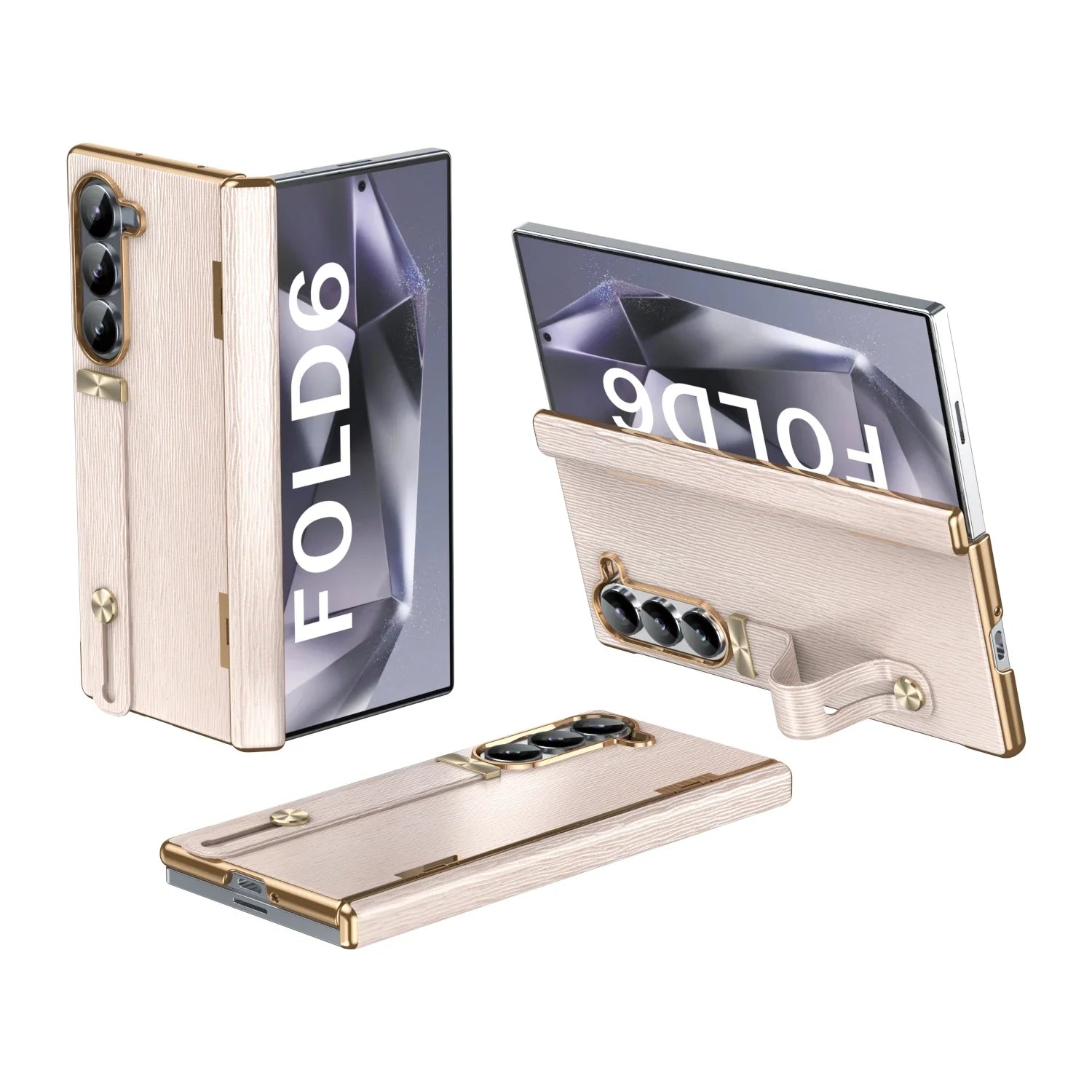 PortaLeather Z Fold 6, 5, 4 Kickstand Hinge Wristband Case