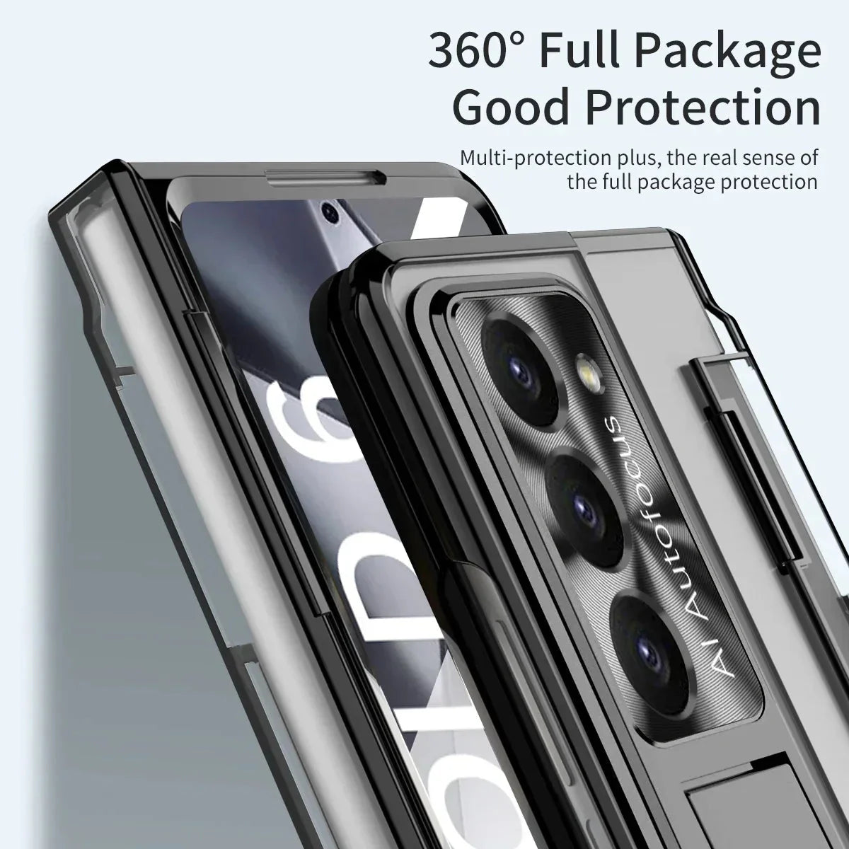 Hinge Wireless Transparent Kickstand Case For Samsung Z Fold 7/ 6 / 5 / 4