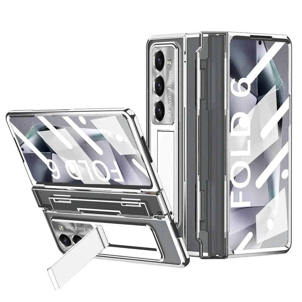 Hinge Wireless Transparent Kickstand Case For Samsung Z Fold 7/ 6 / 5 / 4