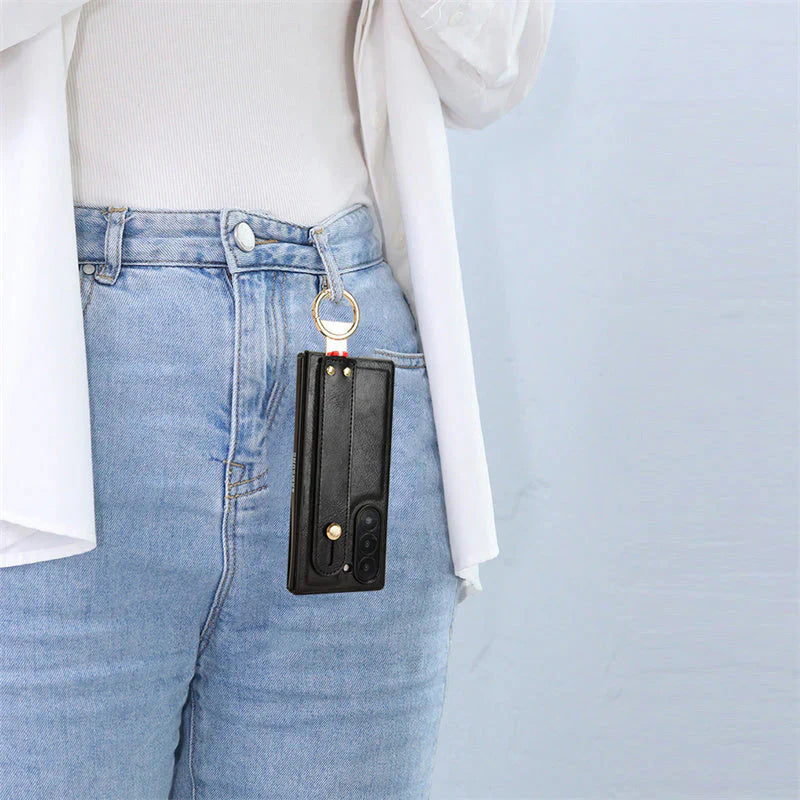 RingBand Shockproof Crossbody Lanyard leather For Samsung Z Fold 7-4