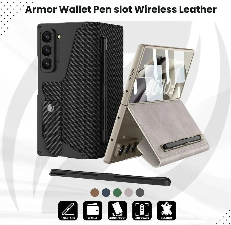 Armor Leather Wallet With Pen Slot Z Fold 7-3