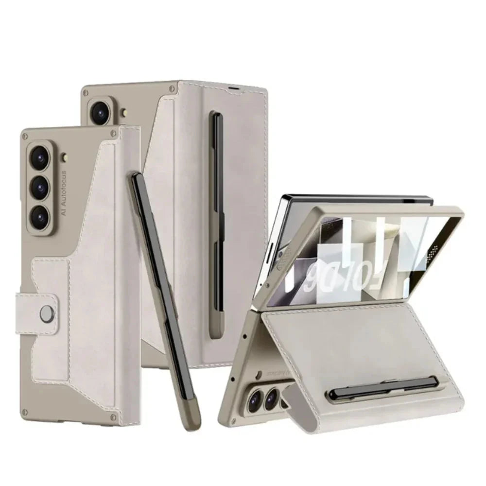 Armor Leather Wallet With Pen Slot Z Fold 7-3