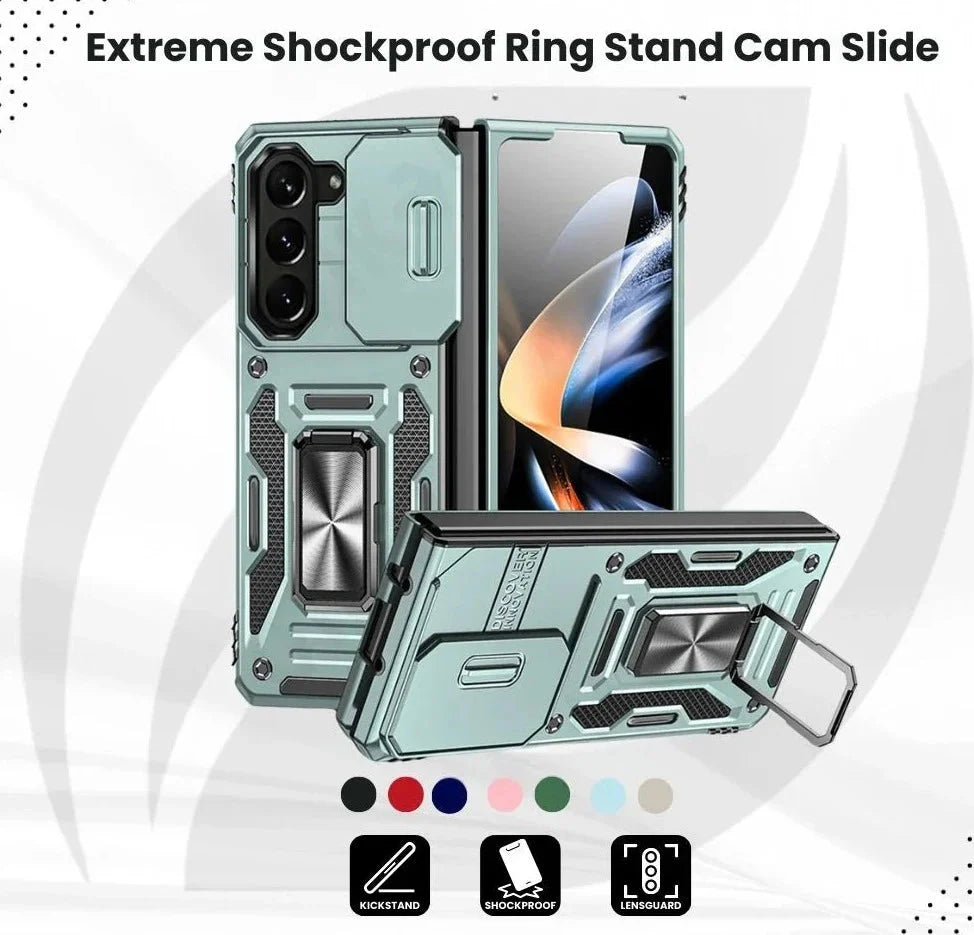 Extreme Shockproof Ring Stand Cam Slide Case For Samsung Z Fold 7-4